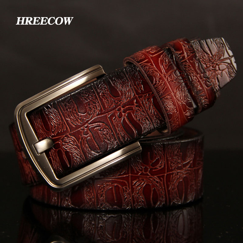 HREECOW Designer Belts Men High Quality Male Belt Genuine Leather Strap Luxury Famous Brand Crocodile Pin Buckle Ceinture Homme ► Photo 1/6