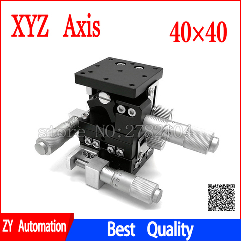 XYZ Axis 40*40 Trimming Station Manual Displacement Platform Linear Stage Sliding Table 40*40mm LD40-LM XYZ40-LM ► Photo 1/4
