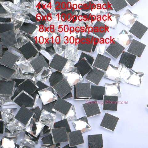 Square Shape Glass HotFix Rhinestones FlatBack Iron On Clear Crystals Strass DMC Hot Fix Rhinestone Stones For DIY Garment ► Photo 1/2