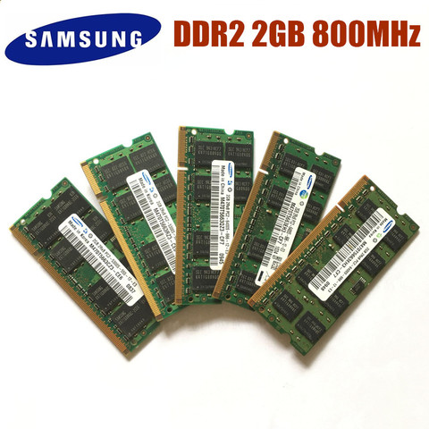 SAMSUNG 2GB 2RX8 PC2-6400S 800Mhz DDR2 2gb Laptop Memory 2G pc2 6400 800 MHZ Notebook Module SODIMM RAM ► Photo 1/2