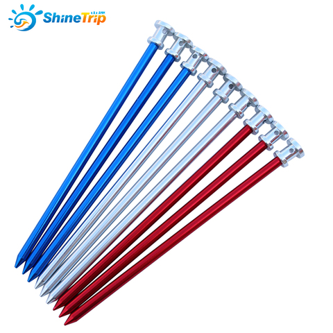 4pcs Camping Tent Pegs High Strength Aluminum Tent Nails Outdoor Tent Peg Long Cylinder Tent Accessories 23cm ► Photo 1/6