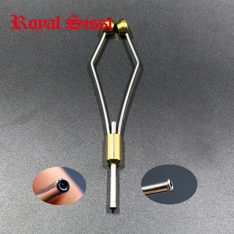 Royal Sissi 2 styles Bullet head bobbin holder with ceramic tube tip or gourd mouth tip bobbins steel material fly tying tools ► Photo 1/6