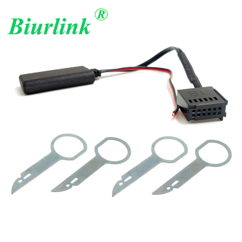Biurlink Car Radio Removal Keys Tool And 12Pin Wireless AUX IN Bluetooth Module For Ford Mondeo Focus C-Max Fiesta Fusion 6000CD ► Photo 1/6