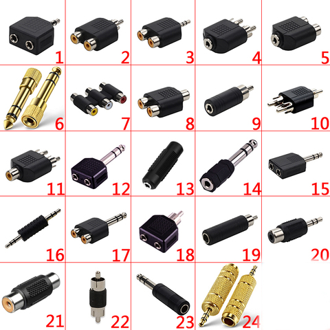 NEW Audio Earphone Headphone Splitter Adapter 3.5mm to 2 Earbuds Stereo Headse 6.5MM TO rca male to female ► Photo 1/1