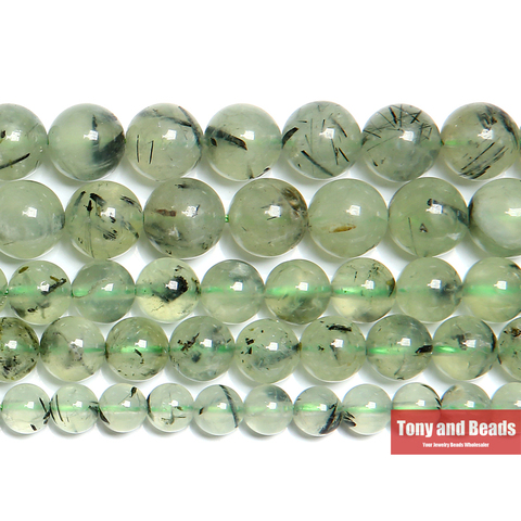 Free Shipping A Quality Natural Stone Green Prehnites Quartz Round Loose Beads 15