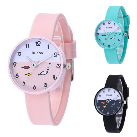 New listing children's watch Fashion fish quartz electronic kids watches for girls boys 1-10 year old child gift students clock ► Photo 1/6