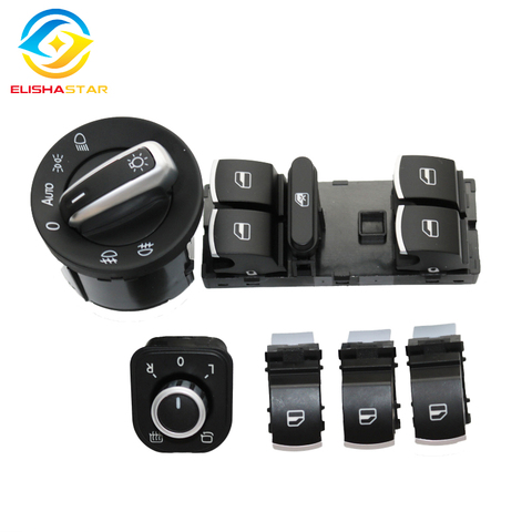 6PCS Window Mirror Headlight Switch for V W J etta 6 Golf GTI 5 6  Tiguan Passat B6 CC  5ND959857  5ND941431B  5ND 941 431 B ► Photo 1/6