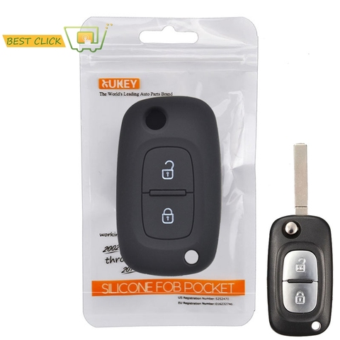 2 Buttons Silicone Car Key Case For Renault kangoo Modus Megane Clio 2017 2022 Cover Keyless Remote Fob Shell Protector ► Photo 1/6