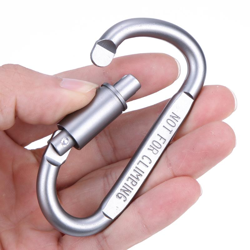 Outdoor Carabiner O-Shape Alloy Screw Clip Snap Hook Keychain Camping Buckle Z 