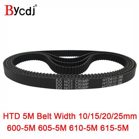 Arc HTD 5M Timing belt C=600/605/610/615 width10/15/20/25mm Teeth 120/121/122/123  synchronous Belt 600-5M 605-5M 610-5M 615-5M ► Photo 1/1