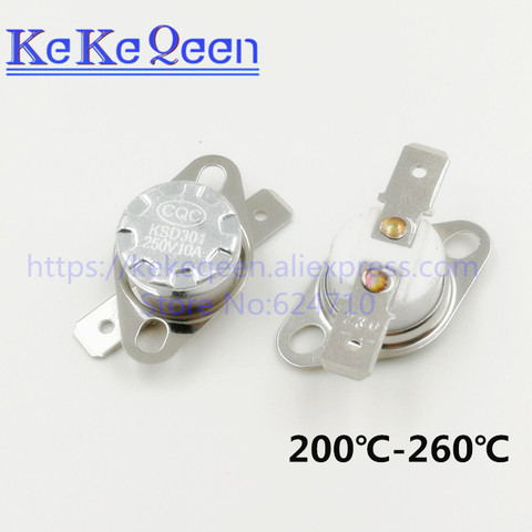 KSD301 250V 10A 200 205 210 215 220 225 230 235 240 245 250 255 260Celsius Degree Thermostat Temperature Thermal Control Switch ► Photo 1/6