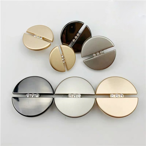 10pcs Fashion Diamond Metal Button 20mm/23mm/25mm Round  Buttons Suit Cashmere Coat DIY Sewing Decoration Buckle ► Photo 1/5