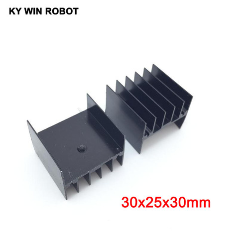 10pcs black Aluminium TO-220 30x25x30mm Heatsink TO 220 Heat Sink Transistor Radiator TO220 Cooler Cooling 30*25*30MM With 2pin ► Photo 1/5