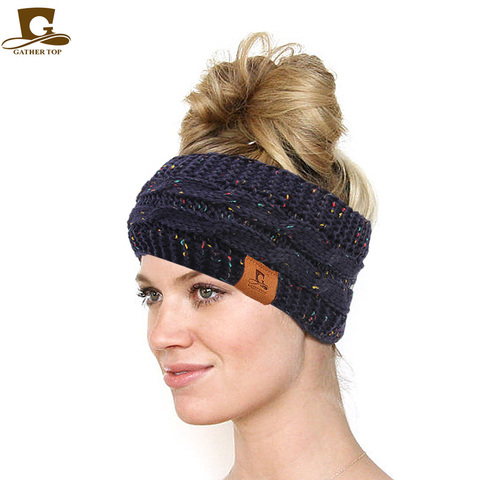 Women's  Head Wrap Ear Warmer Wide Crochet Knot Turban Knitted Hairband Headband