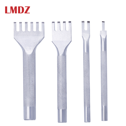 LMDZ Leather Craft Hole Punch Tools 1/2/4/6 Prong Inch Chisel Leather Craft Tools Hole Punch Lacing Stitching Perforate (4 MM) ► Photo 1/5