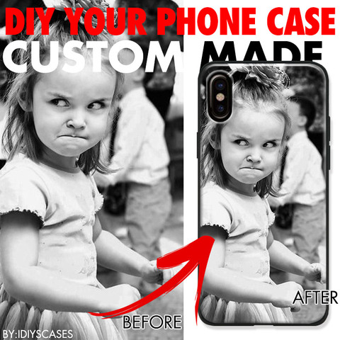 DIY images Customized Custom made Photo glass Silicone Phone Case For iPhone X XS 11 12 Mini PRO max XR 7 8 Plus 6S Plus 6 5S ► Photo 1/6