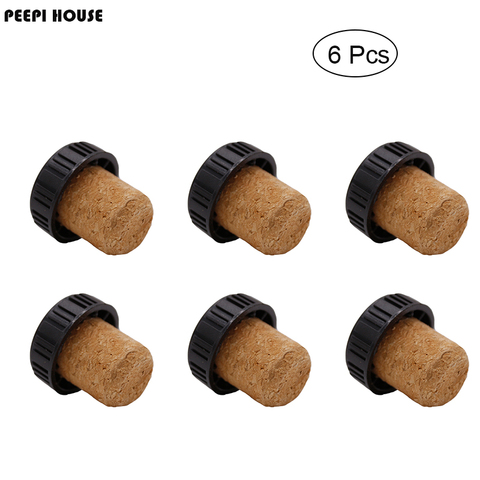T-shaped Bottle Plug Sealing Caps,Synthetic Cork with Plastic Tops,Cork stopper with lid-Bag of 6 ► Photo 1/5
