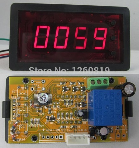 DC 12V 4 Digits Red LED Digital Counter Meter Up Down Totalizer with Relay Output Panel Counter Meter ► Photo 1/3