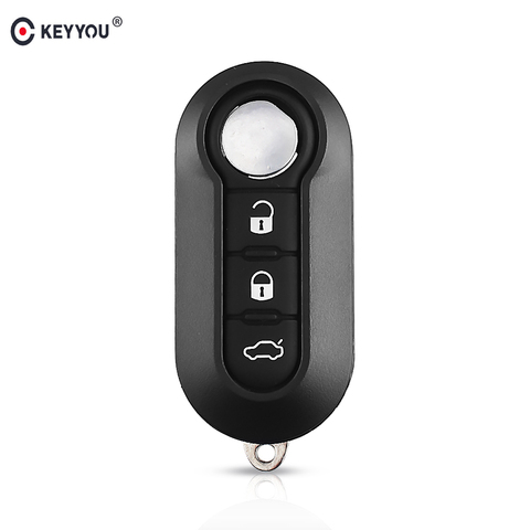 KEYYOU 10x 3 Buttons Flip Folding Remote Car Key Shell Case Cover Alarm Keyless Fob For FIAT 500 Panda Punto Bravo White Button ► Photo 1/6