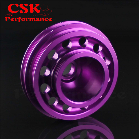 Racing Light Weight Aluminum Crankshaft Pulley OEM Size for 92-95 Civic SOHC D16 Red / Purple / Blue ► Photo 1/1