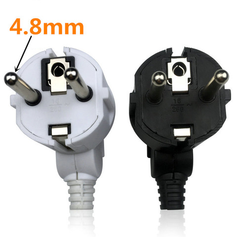 Eu AC Power Adapter Socket 16A 250V Connector Cable Electrical Plug White Black Male Converter Adaptor Detachable Plug ► Photo 1/6