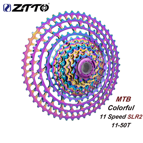 ZTTO MTB 11S 11-50T SLR2 Cassette Ultralight Colorful Freewheel 11V 11 Speed K7 mountain Bicycle HG System FOR GX X1 NX M8000 ► Photo 1/6