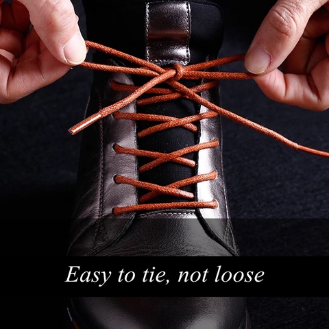 1Pair Round Waxed Coloured Shoelaces Elastic Leather Shoes Strings Boot Sport Shoe Laces Cord Casual Athletic Shoe String ► Photo 1/6