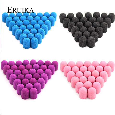 50pcs 13*19mm Blue Pink Sanding Caps Electric Milling Cutter Rotary Nail Drill Bit Rubber for Manicure Pedicure Drill Accessory ► Photo 1/6