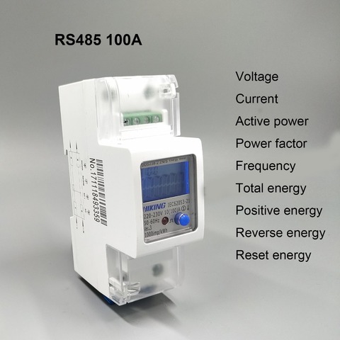 100A 220V 230V 50HZ 60HZ voltage current DDS238-2 ZN/S single phase Din rail KWH Watt hour energy meter with RS485 MODBUS-RUT ► Photo 1/6