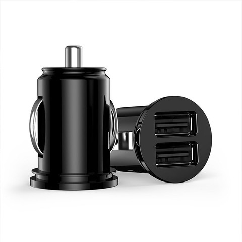 Car Truck Dual 2 Port USB Mini Charger Adapter for iPhone 7 Plus 6 5S 4s Huawei P10 Samsung Galaxy S8 S7 celular Black 12V Power ► Photo 1/6