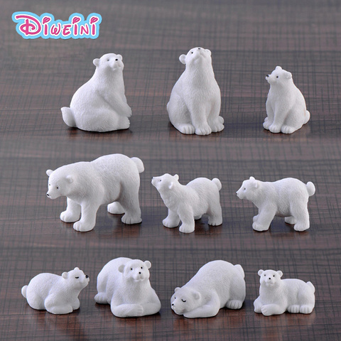 Lifelike Family Polar Bear action Figures White Bear Miniature Figurine Fairy home Garden Wedding Doll Decoration Girl toy gift ► Photo 1/6