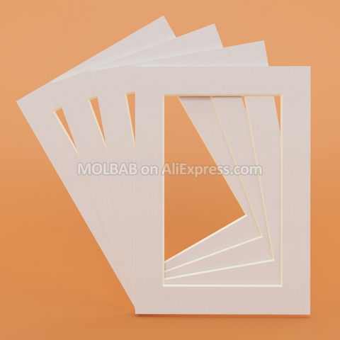White/Black Photo Mats Rectangle/Oval Paper Mounts Unique Textured Surface For 6/7/8 inch Picture Frames Passe-Partouts 6PCS/Lot ► Photo 1/6