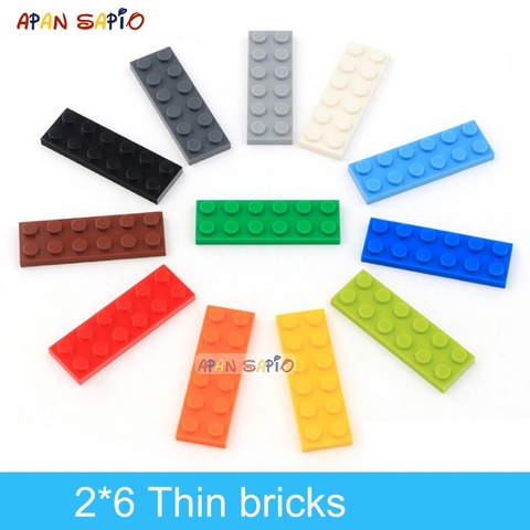 40pcs DIY Building Blocks Thin Figures Bricks 2x6 Dots 12Color Educational Creative Size Compatible With lego Toys for Children ► Photo 1/6