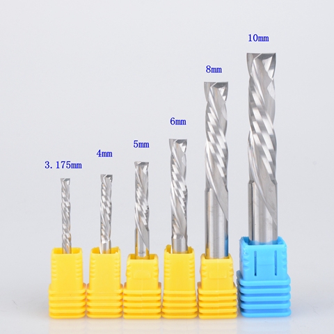 5Pcs 3.175/4/5/6/8/10mm UP & DOWN Cut Two Flutes Spiral Carbide Mill Tool Cutters for CNC Router, Compression Wood End Mill ► Photo 1/1