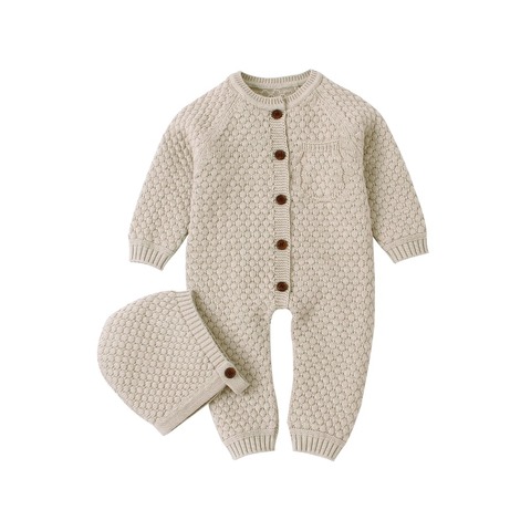 Baby Rompers Long Sleeve Infant Boys Girls Jumpsuits Clothes Autumn Solid Knitted Newborn Toddler Kids Overalls One Piece 0-18M ► Photo 1/6