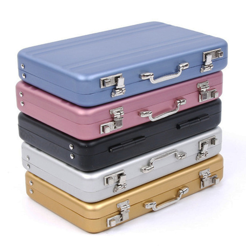 New Aluminum Storage Box Business ID Credit Card Holder Mini Suitcase Bank Card Box Holder Jewelry Case Organizer ► Photo 1/6