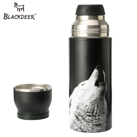 BLACKDEER Outdoor Sports Bottle Thermos Cup With Handle Double Layer 316 Stainless Seel Pixel Animal 3D Tea Water Vacuum Flask ► Photo 1/6