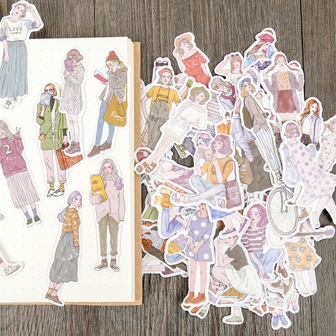 100pcs/pack New Women Hai  Mori Girls  stickers handbook Stickers  DIY Craft Photo Albums Sticker/Scrapbooking Stickers ► Photo 1/5