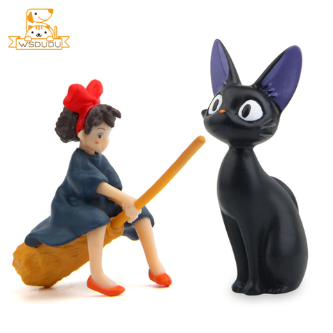 Kiki JiJi Black Cat No Face Man Action Figures Japan Anime Cartoon Animals Model Dolls Decor Figurines Toys Cute Mini Kids Gifts ► Photo 1/6