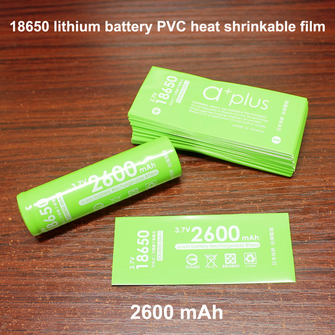 100pcs/lot 18650 battery skin PVC heat shrinkable sleeve 2600MAH battery renovation shrink film insulation leather case ► Photo 1/1