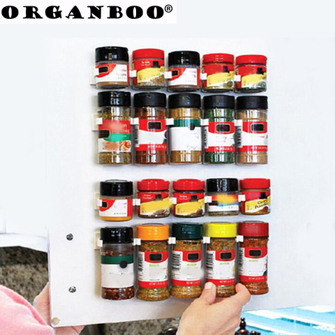 ORGANBOO 4PC/Set Kitchenware Simple Bottle Clips Storage Shelf Seasoning Bottle Shelf Kitchen Spice Organizer ► Photo 1/6