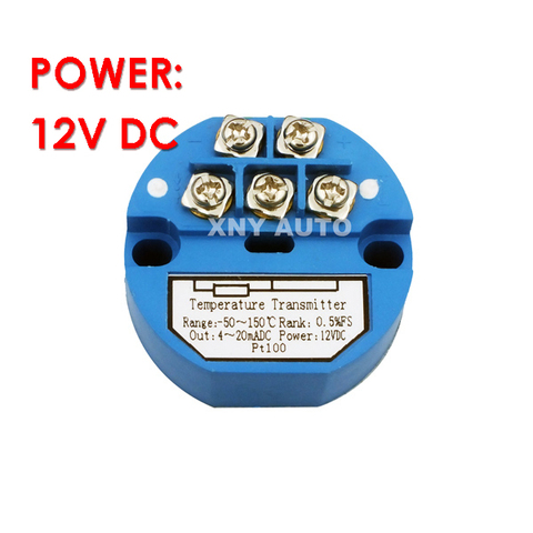 FACTORY Wholesale Power Supply 12V DC Temperature Transmitter RTD PT100 Input, 4-20mA Output ► Photo 1/2