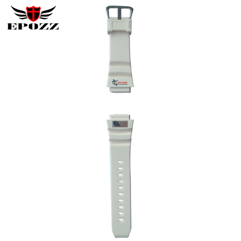 White Watchband Rubber Belt Strap Stainless Steel Buckle for Epozz 3001 ► Photo 1/2