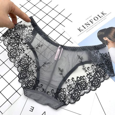 Women Underwear sexy lace women's panties transparent briefs