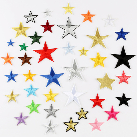 30 Style Colorful Star Military Embroidered Patches for Clothing Iron on Clothes Applique Clothes Badge Stripe Sticker Iron-on ► Photo 1/6