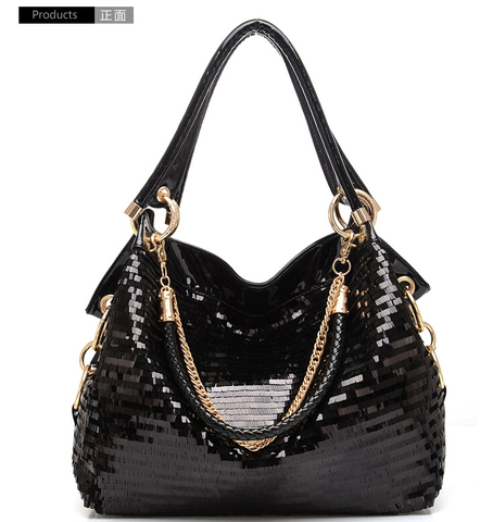 X-Online hot sale women handbag female fashion blingbling tote lady shoulder bags ► Photo 1/6