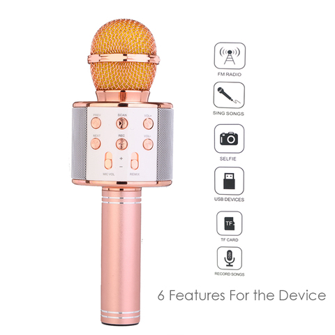 Original Fashion WS858 Bluetooth Wireless Condenser Magic Karaoke Microphone Mobile Phone Player MIC Speaker Record Music ► Photo 1/1