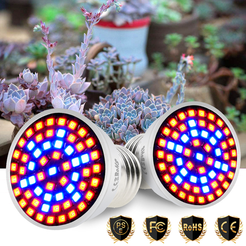 E27 Full Spectrum E14 220V LED Plant Grow Light Bulb Phyto Lamp For Indoor GU10 Garden Flower Hydroponics MR16 Grow Tent Box B22 ► Photo 1/6