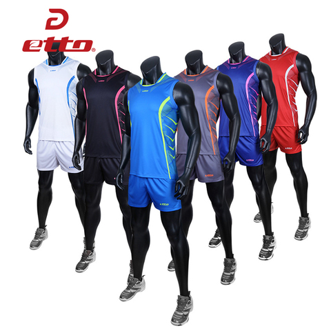 Etto Professional Volleyball Team Suits For Men Quick Dry Shorts & Sleeveless Jersey Volleyball Set Training Sportswear HXB025 ► Photo 1/6