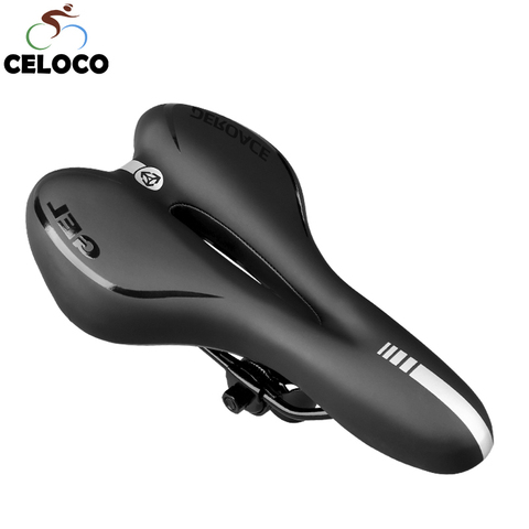 GEL Reflective Shock Absorbing Hollow Bicycle Saddle PVC Fabric Soft Mtb Cycling Road Mountain Bike Seat Bicycle Accessories ► Photo 1/6